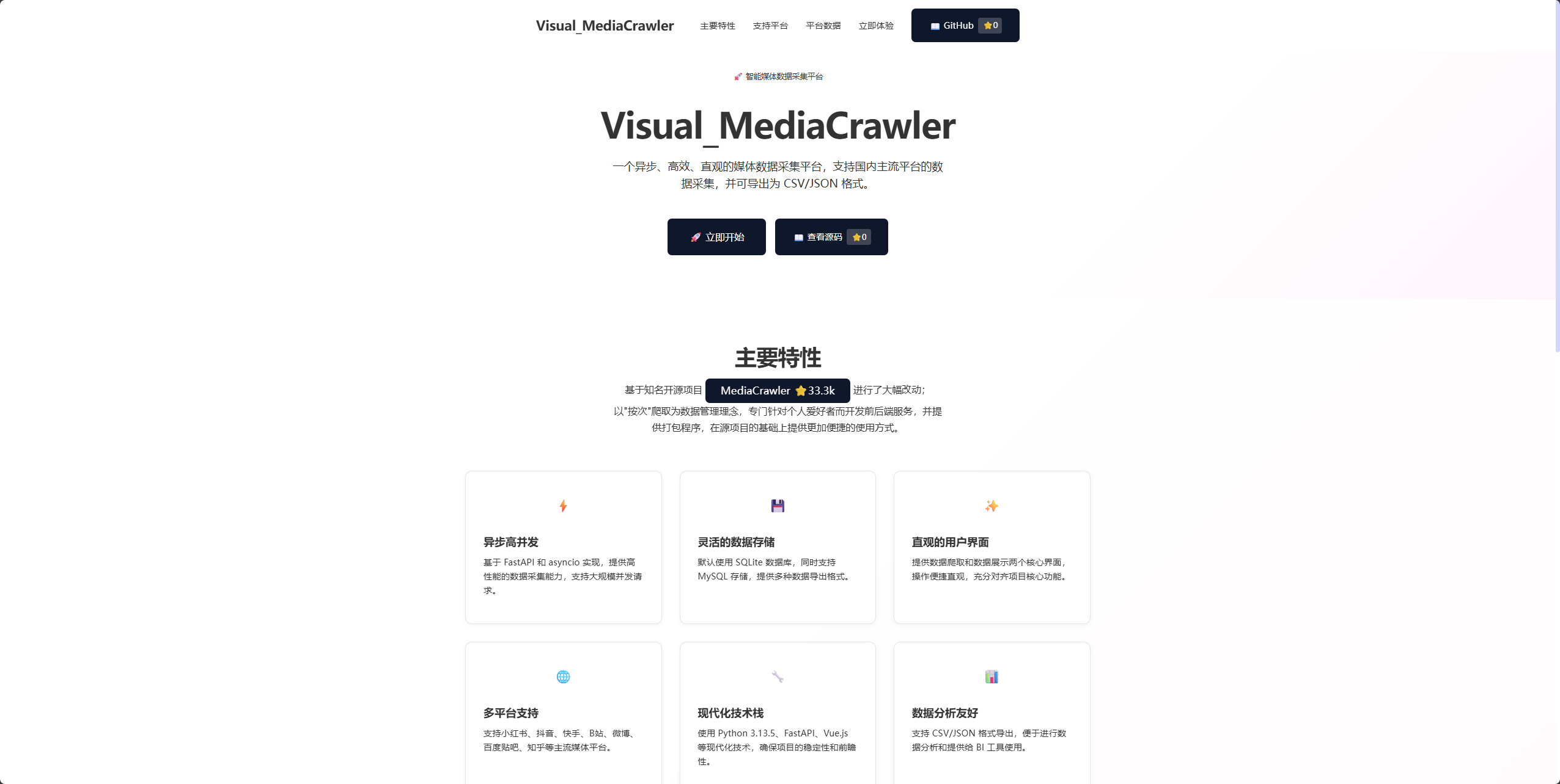 项目介绍页面